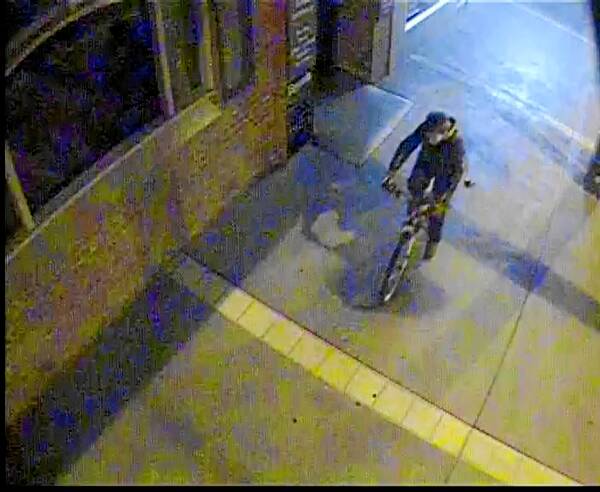 The CCTV image of the cyclist in Belmore Street.
