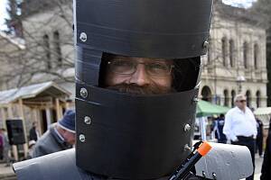 Rob Holden donned the appropriate attire at the recent Ned Kelly Weekend in Beechworth.