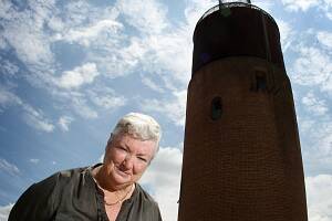 Frances Walsh at Rutherglen's water tower. PICTURE: Tara Ashworth