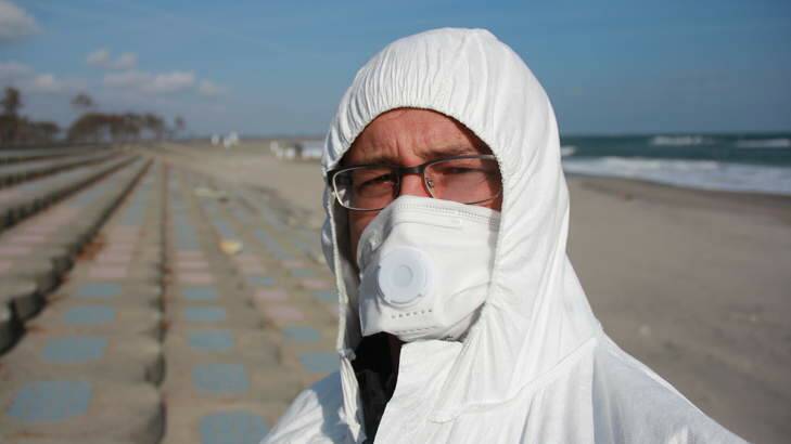 Coverage … Mark Willacy at Fukushima. Photo: courtesy of Pan Macmillan