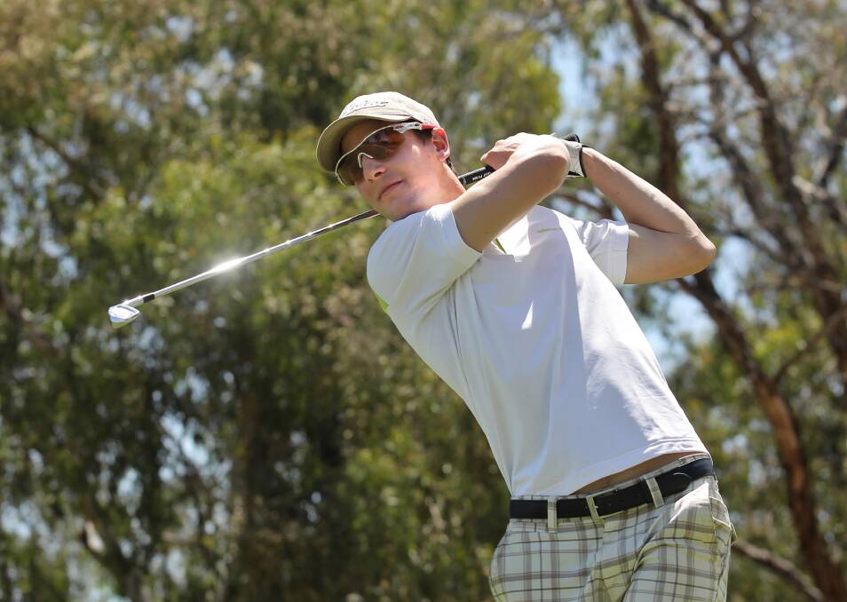 Nathan Boehm hit 16 greens in regulation in his five-under 67 and a rare Border double at the weekend. Pictures: BEN EYLES and MARK JESSER