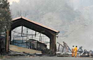 Mt Buffalo’s Cresta Valley Ski Lodge was destroyed by fire yesterday as flames headed further into Mt Buffalo National Park.
