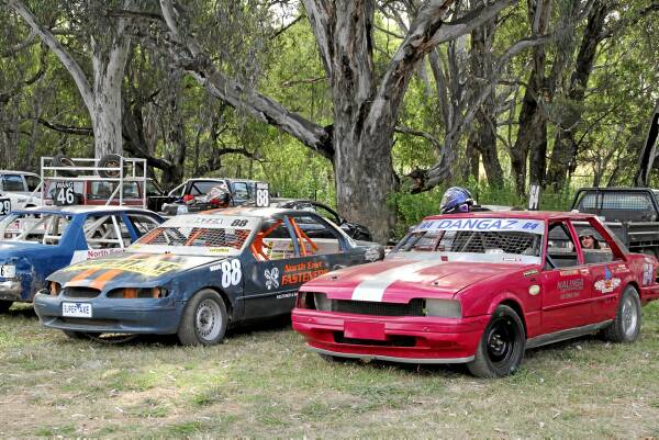 Some of the speedcars that will racing at the Speedcar Championships at Wangaratta on Saturday night.