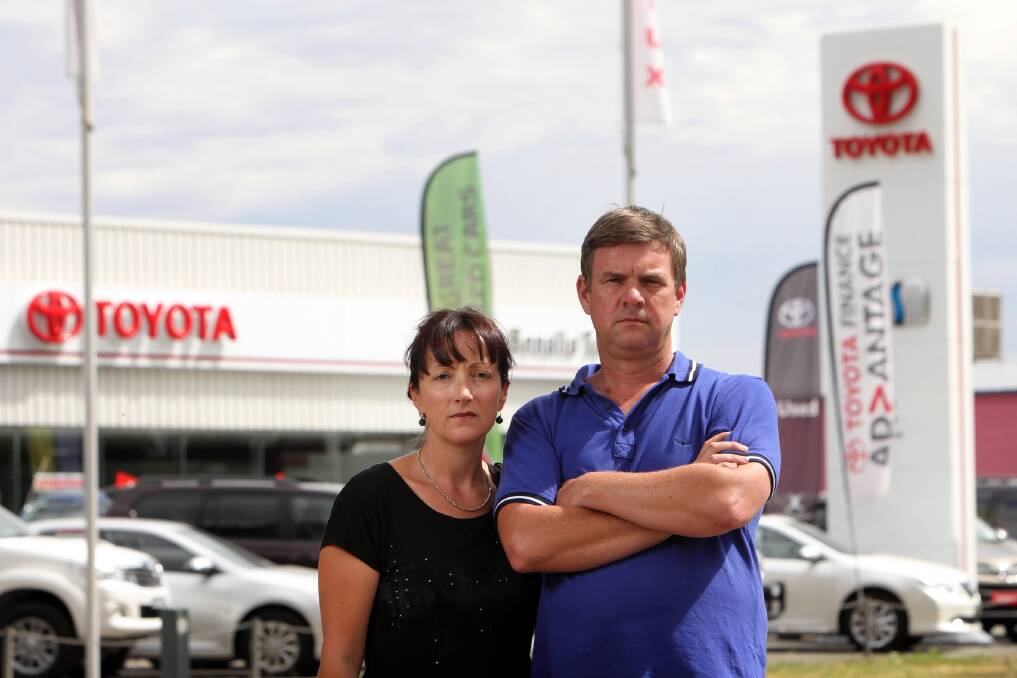 Tanya Goldfinch and Travis Mullavey don’t believe a receiver should have been appointed to their business, the Benalla and Mansfield Toyota franchises. Picture: MARK JESSER