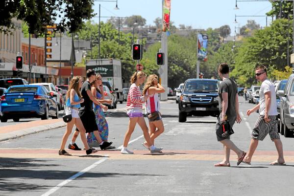 The pedestrian crossing in Kiewa Street is set to be upgraded next year. Picture: DAVID THORPE