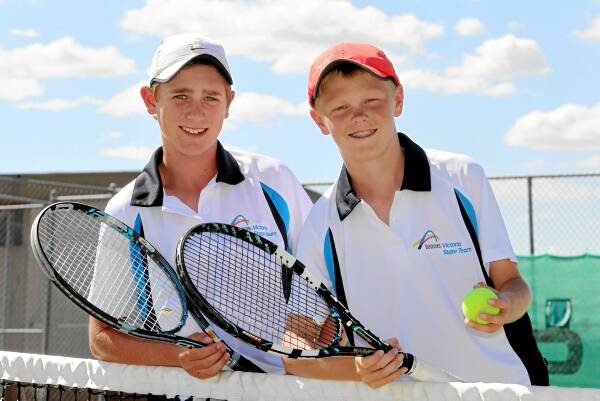 Brock Dixon and Joe Myers, both 13, will play in the Victorian Country team at Homebush next month. Picture: PETER MERKESTEYN