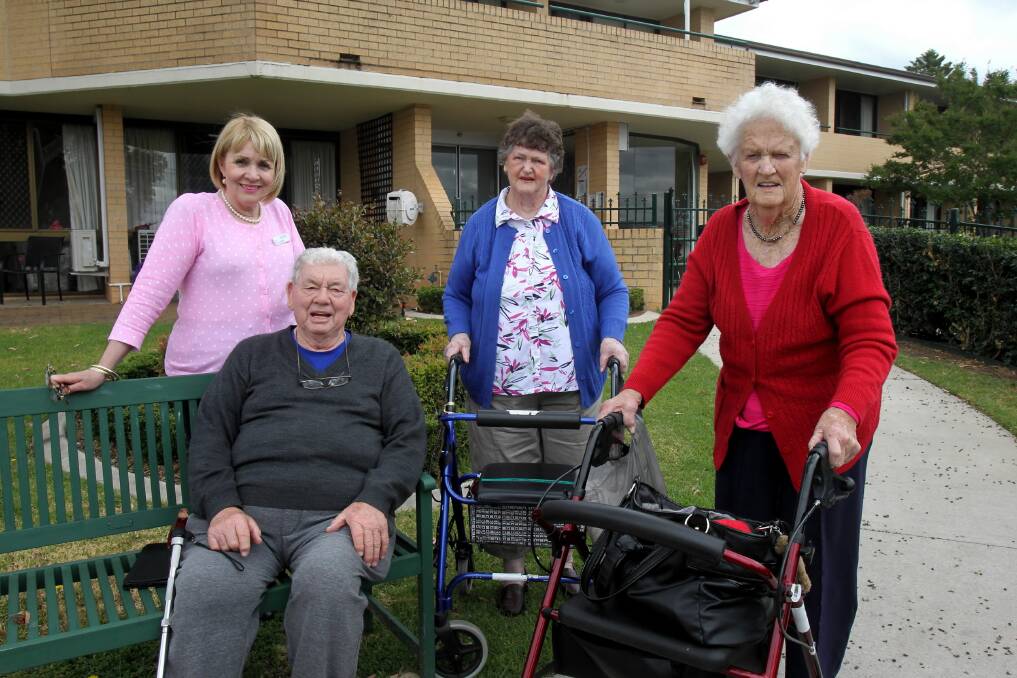Borella House director of nursing Patsy Marshall and residents John Loveday, Nell Wood and Wimsome Loveday, are delighted the $4.5 million Borella House redevelopment has been approved. Picture: MARK JESSER