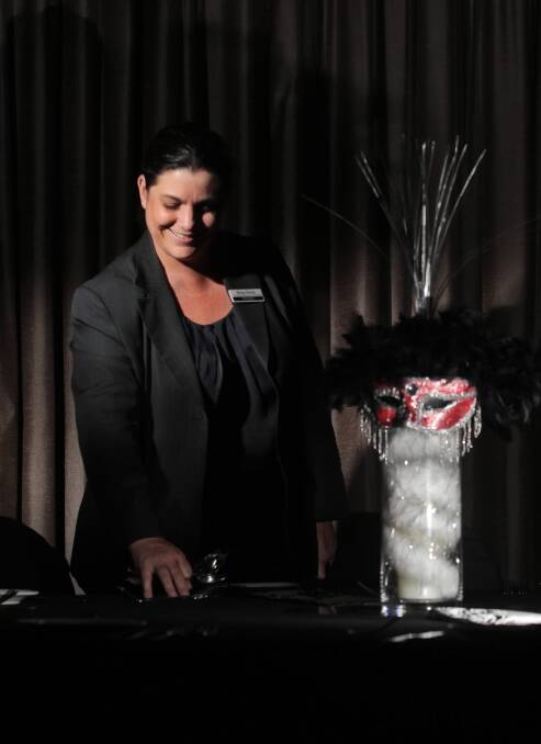  Rydges Albury catering and group sales manager Kirsty Tomas sets up ahead of tonight. Picture: BEN EYLES