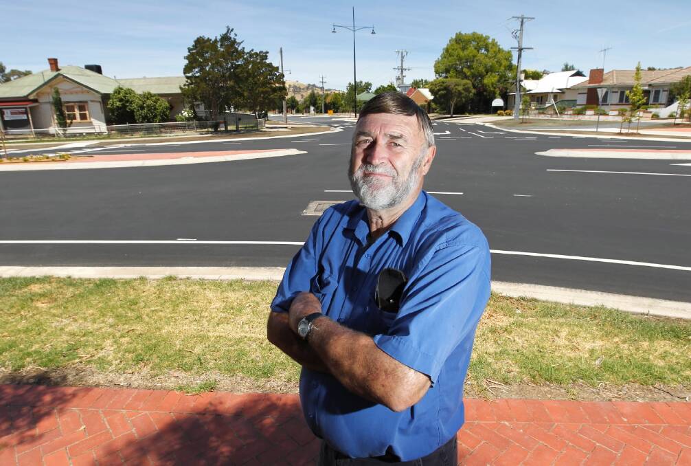 Owner of Walker’s Transport Wodonga, Terry Walker, is concerned  the new Lawrence-Havelock streets  intersection hints toward the future  closure of Hovell Street. Picture: BEN EYLES
