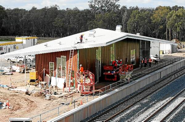 Work continues on the new Wodonga railway station which will be handed over to V/Line within weeks.