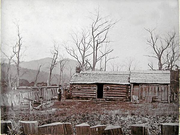 Jack Riley outside his hut in 1906. Picture: HOPE COLLECTION