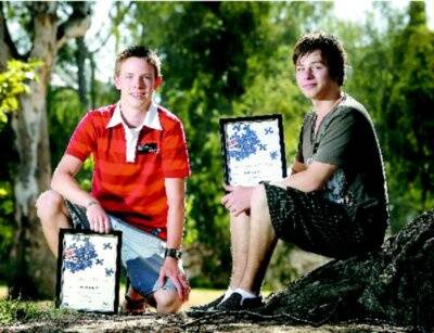 Wodonga’s young citizens of the year, Jacob Hampton and Shane Tidy.