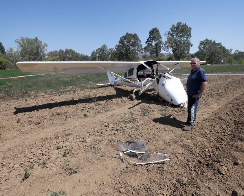 Myrtleford’s Denis Piazza was lucky to have walked away relatively unscathed after his plane crashed. 