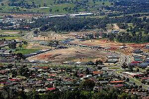 Aerial photo of Victoria Cross Parade, White Box Rise looking towards Bunnings and Bandiana Homemaker centre.
