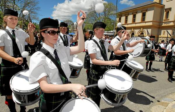 The Scots School Pipe Band included drummer, and teacher, Kate O’Connor. Pictures: PETER MERKESTYN