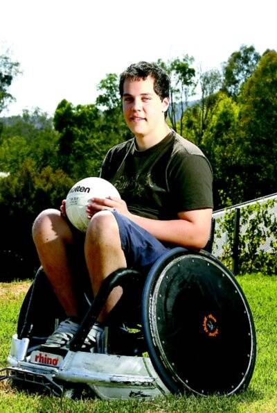 Dylan Streller has taken up wheelchair rugby. Picture: NIC GIBSON