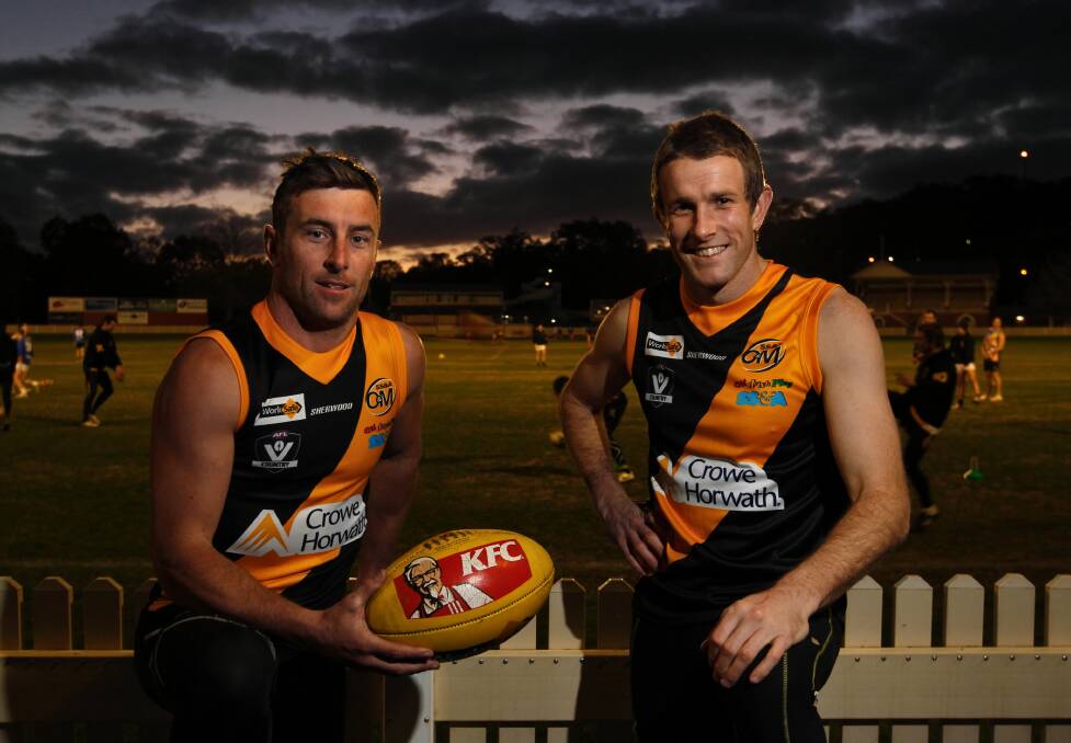 Reappointed Albury co-coaches Daniel Maher and Chris Hyde say the Tigers are living in exciting times. Picture: BEN EYLES