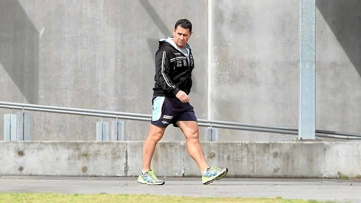 Suspended: Cronulla coach Shane Flanagan has been provisionally suspended for 12 months. Photo: Anthony Johnson