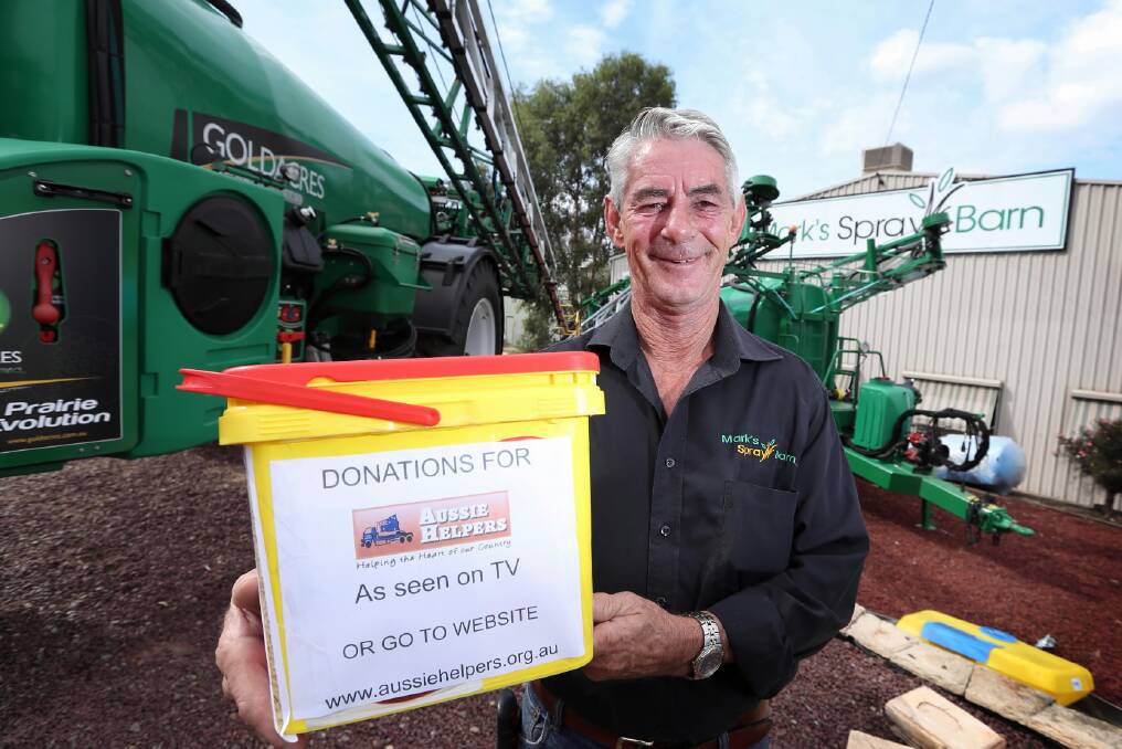 Ken Lacey gets all fired up for his fund-raising campaign for drought-stricken farmers. Picture: MATTHEW SMITHWICK