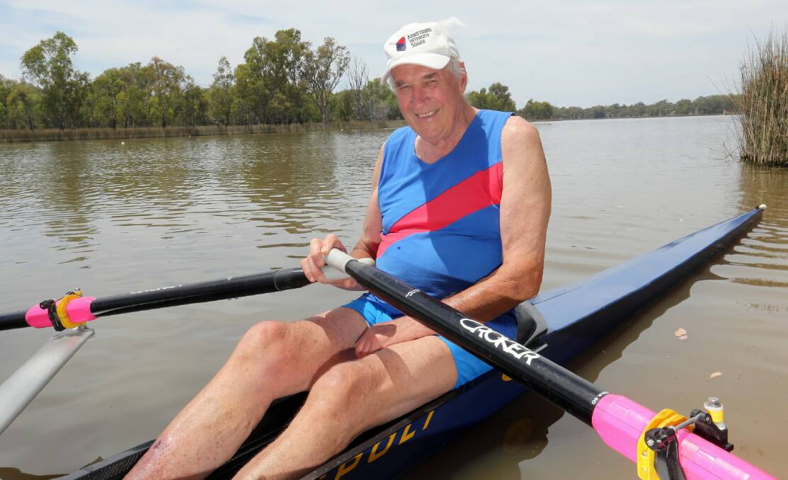 Olympic veteran Neville Howell, 84, takes to the water yet again. Pictures: PETER MERKESTEYN