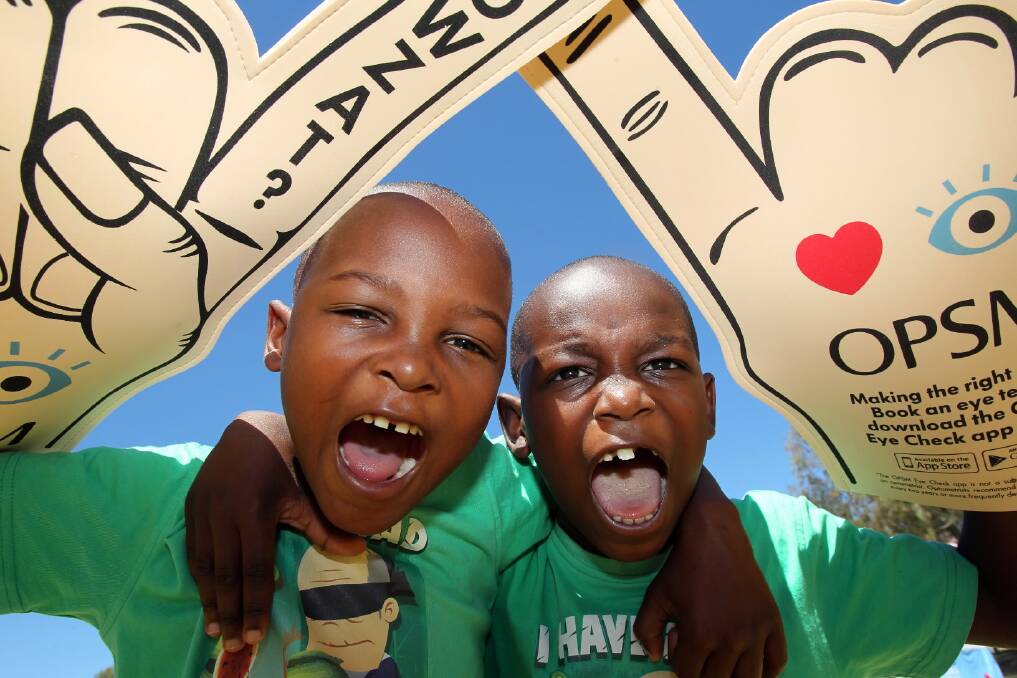 Twin brothers Darryle and Lionell Ndlovu, 7, were among the crowd of about 200 and had a great time. Pictures: MARK JESSER