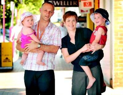 Braithe and Tracey Gibson and daughter Olivia love Wodonga’s lifestyle after moving from Melbourne. Picture: NIC GIBSON