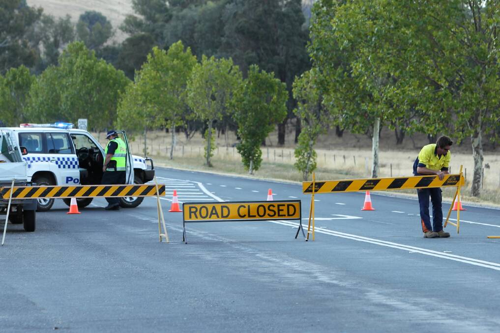 Two people were killed in a crash near Baranduda yesterday afternoon. The driver of the car was flown to Melbourne in a critical condition, while Baranduda Boulevard remained closed to traffic from Wodonga-Beechworth Road to Boyes Road last night. Pictures: MATTHEW SMITHWICK