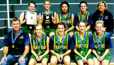 The Xavier High School girls basketball team, pictured after winning the NSW title, are now the national champions.