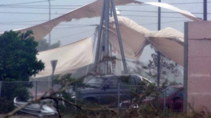 Bargara shopping centre suffered serious damage in the storm.