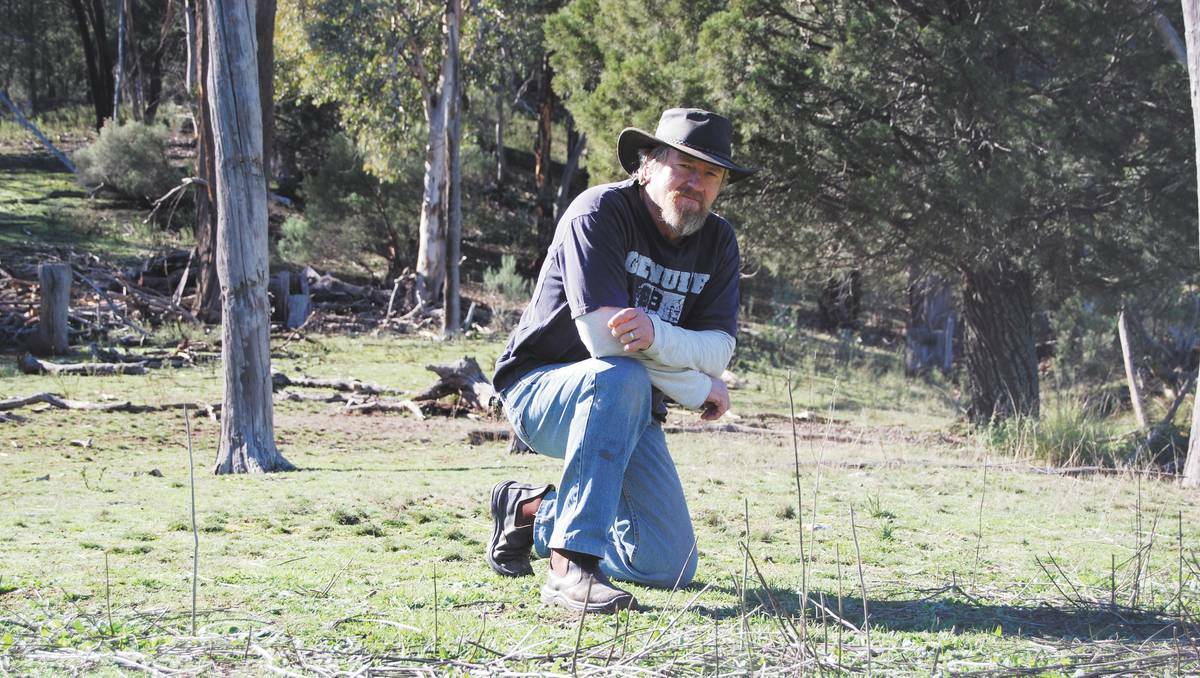 June 2009: Alan Harding at the site where he found what appeared to be skull bones.