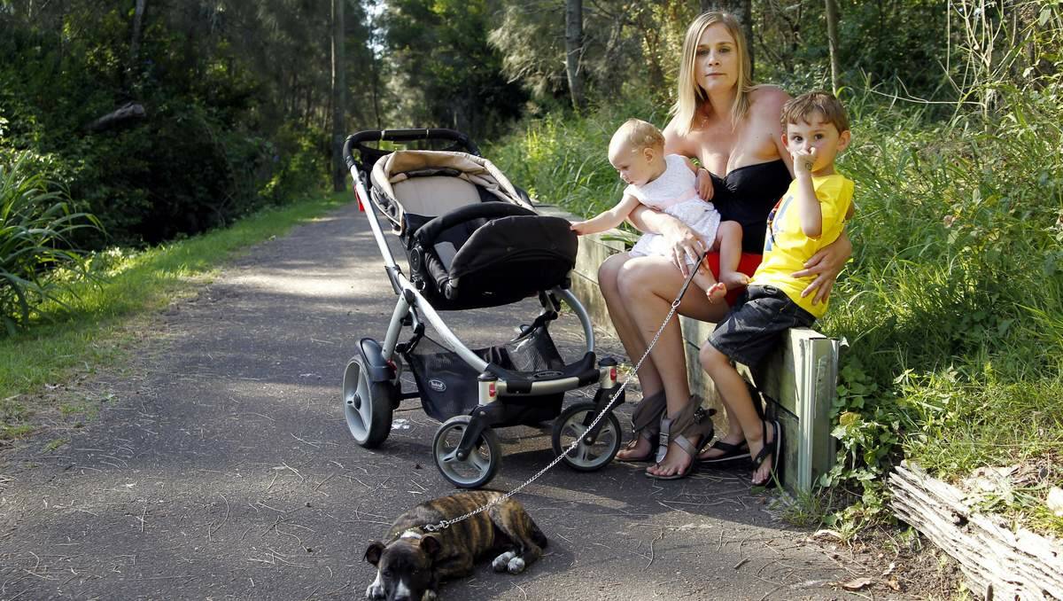  Kimberley Berends with Charlotte and Saxon relive the ordeal which saw Charlotte's pram crash into the water.