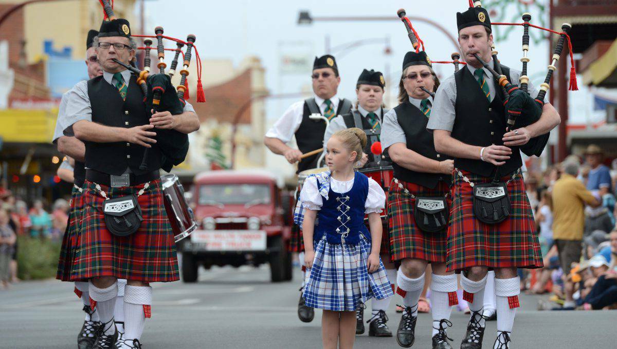 Maryborough Highland Gathering Parade included Cailey Finlayson with the Golden City Pipe Band. Pictures: Jim Aldersey