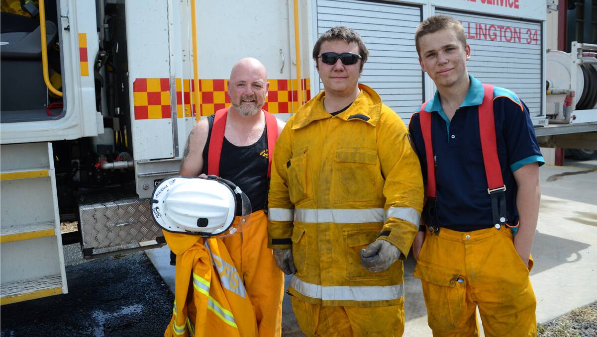 Paul Ross, Clint Barkley and Sam Holland, from Callington CFS, had a lucky escape after fire swept over their truck