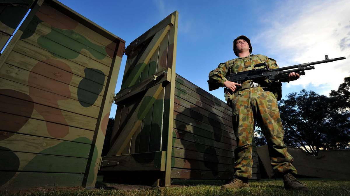 DAILY ADVERTISER (WAGGA): Private Josh Spencer at the Army Reserve open day. Picture: Addison Hamilton