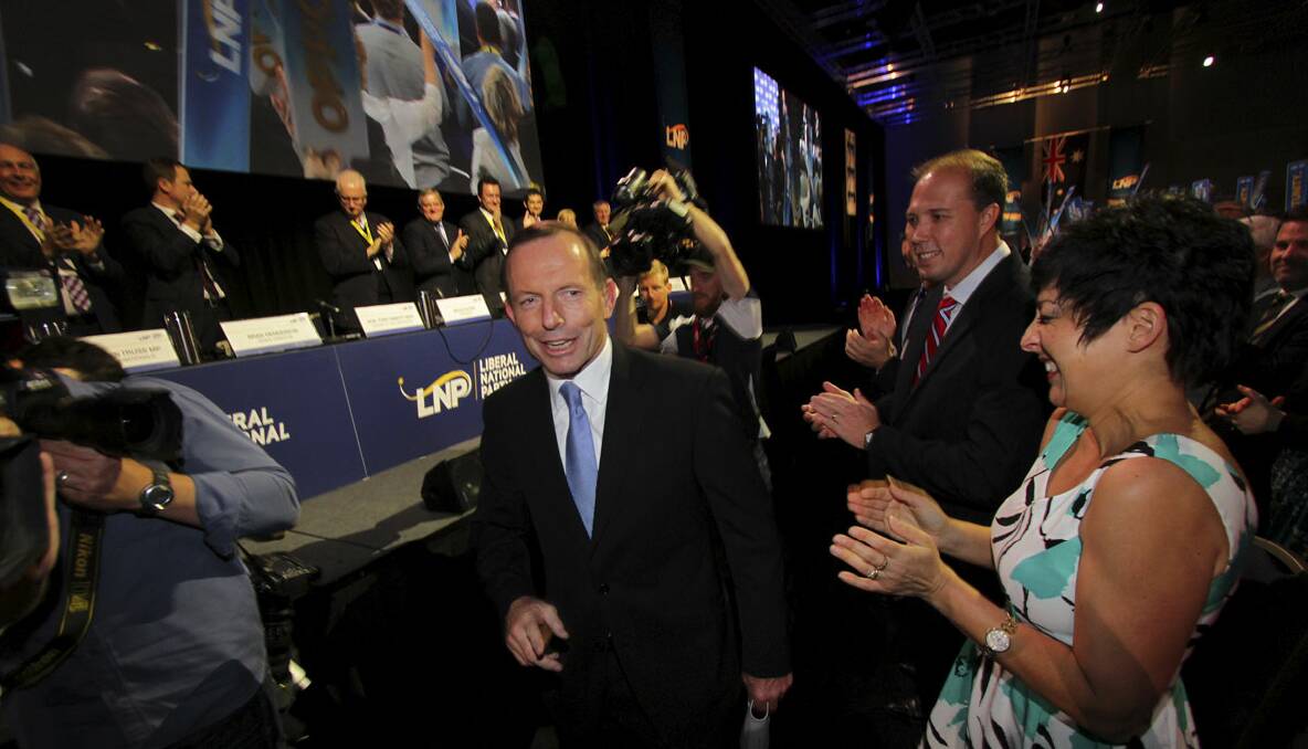 Tony Abbott at the LNP Convention at the RNA showgrounds, Brisbane. Photograph taken by Michelle Smith. 