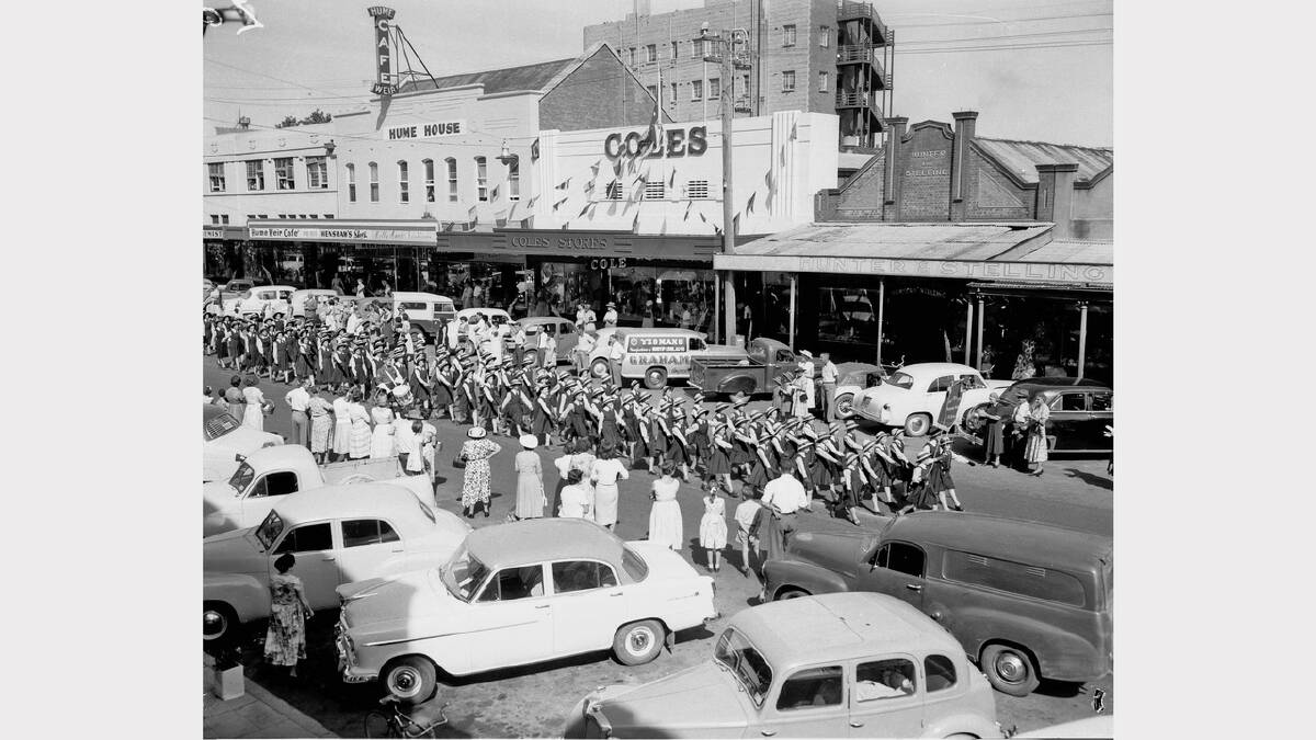 St Joseph’s girls school march in dean Street in 1958.