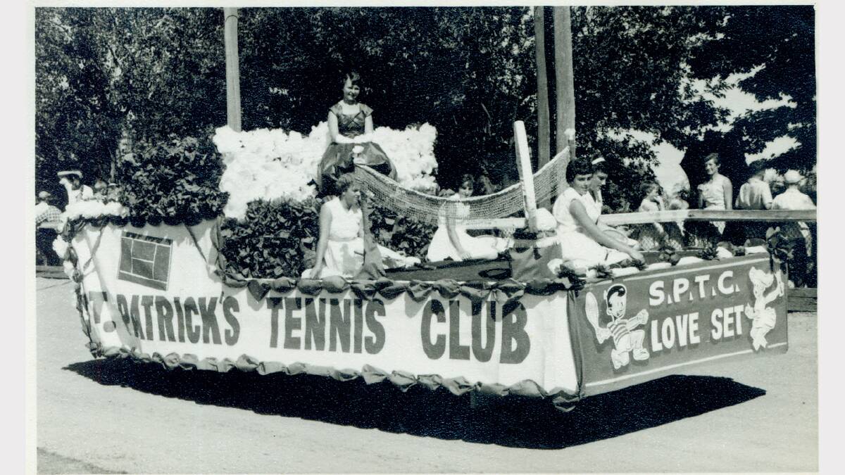 St Patrick's Tennis Club's float for the 1960 Albury Floral Festival parade. Picture: ALBURYCITY COLLECTION