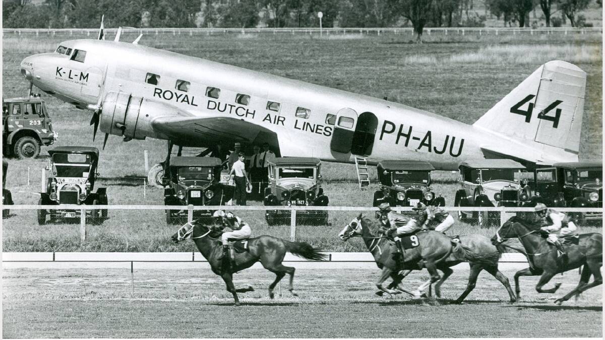 A visiting Dutch replica of the Uiver plane was displayed at an Albury race meeting in 1984.