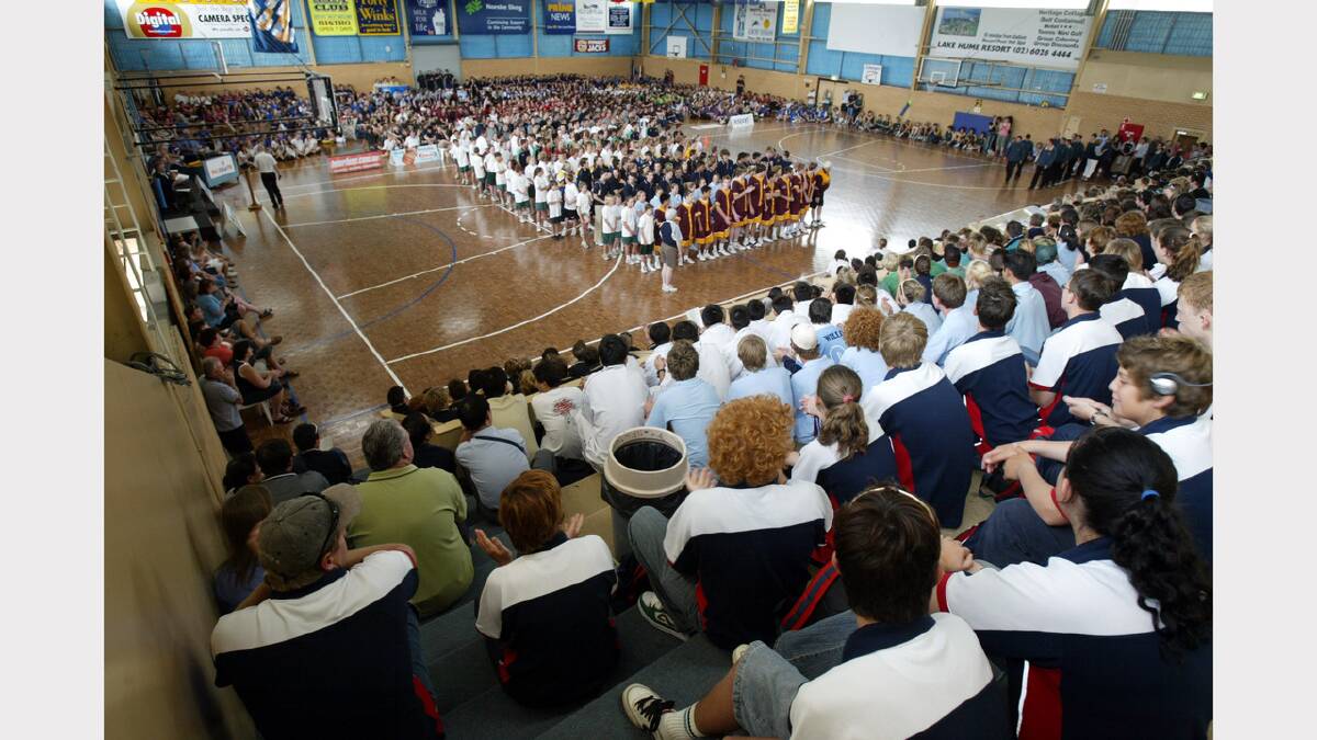 Opening ceremony of the National Schools Basketball Tournament at the Albury Sports Stadium. Picture: KYLIE GOLDSMITH