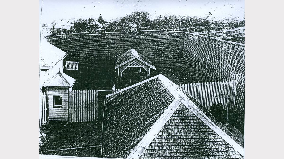 Exercise yards at gaol.