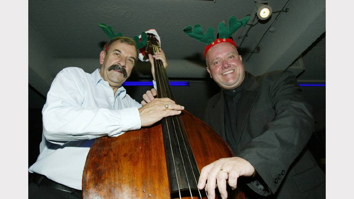 Jazz Basement. L-R John Coleman and Tony Gardner From the Jazz Christmas Band. Picture: SIMON DALLINGER