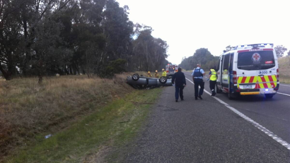 The scene of this morning's crash at Barnawartha North. Picture: TAMMY MILLS