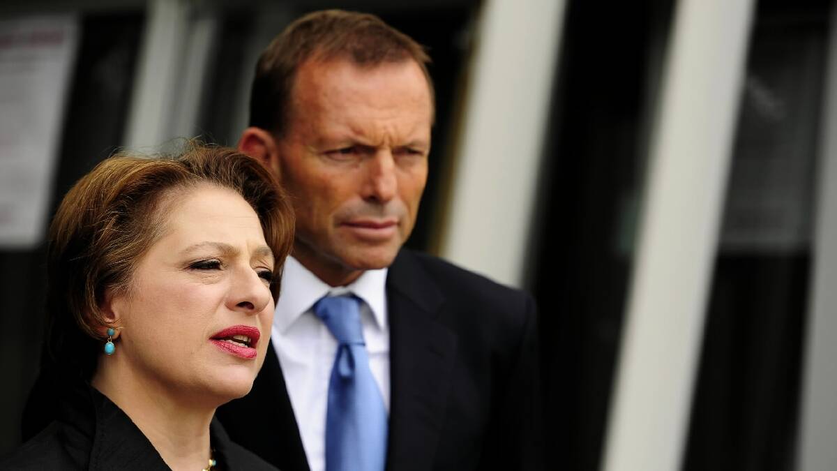 Prime Minister Tony Abbott and former member for Indi Sophie Mirabella in February 2012.