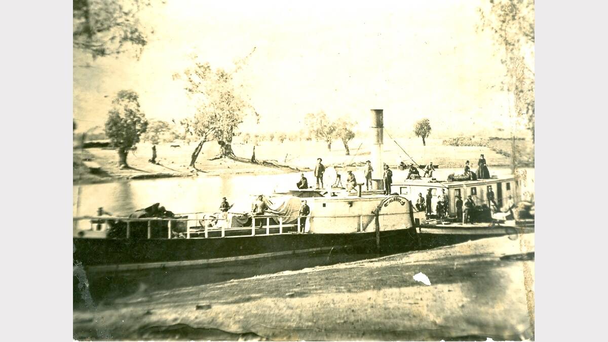The paddlesteamer Albury, the first river boat to reach Albury  in 1856.