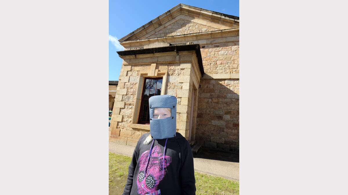 Baylee Kaarma, 7, of Shepparton in her Ned Kelly getup.