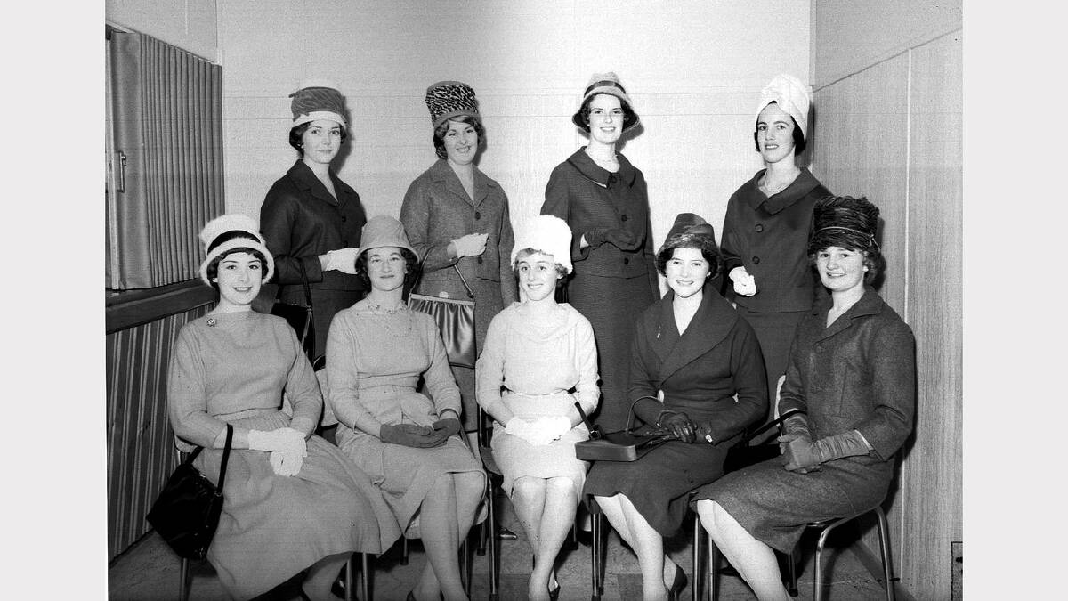 Wool Queen finalists at an Albury Sheep Show, early 1960s.