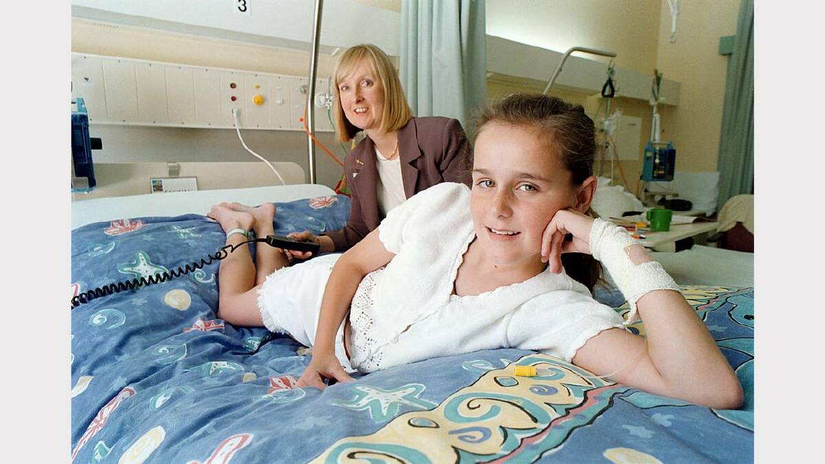 Wodonga Regional Health Service Childrens unit received new beds after gaining money from a house raffle and $72000 bequest. Rebekah Beard, 11, of Wodonga and Jessica Scarff, community representative for the charity foundation of the hospital. Picture: CHRIS McCORMACK