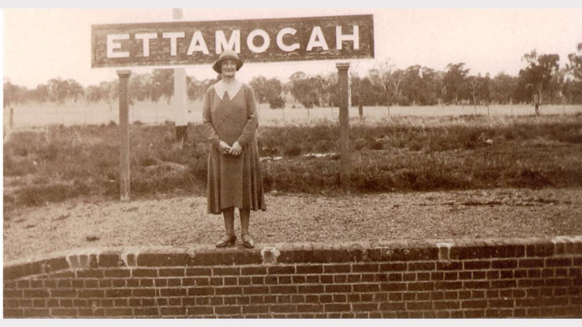 Emma Henwood visited the Ettamogah railway station in the 1930s. Local schoolchildren caught a railcar from here to school in Albury.