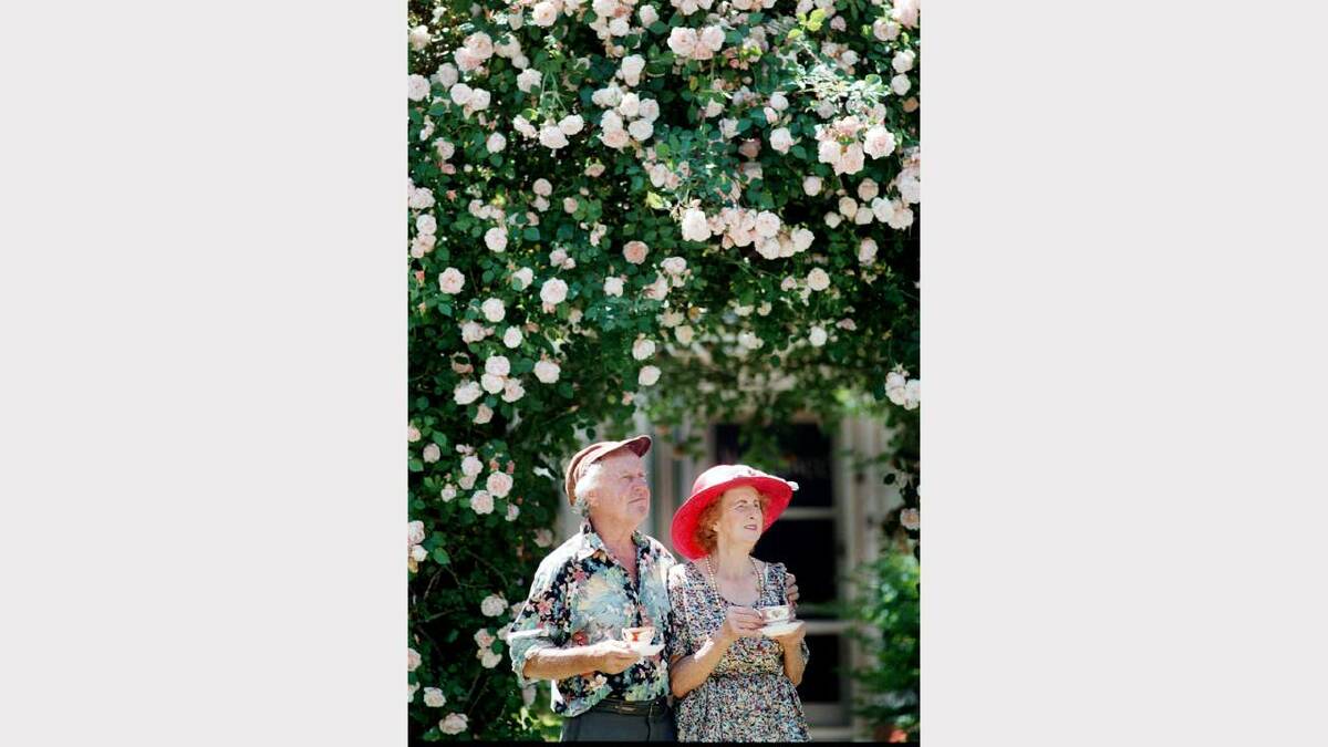 Vern and Betty Barberis outside their Kergunyah garden ahead of their open day. Picture: MARK CALLEJA