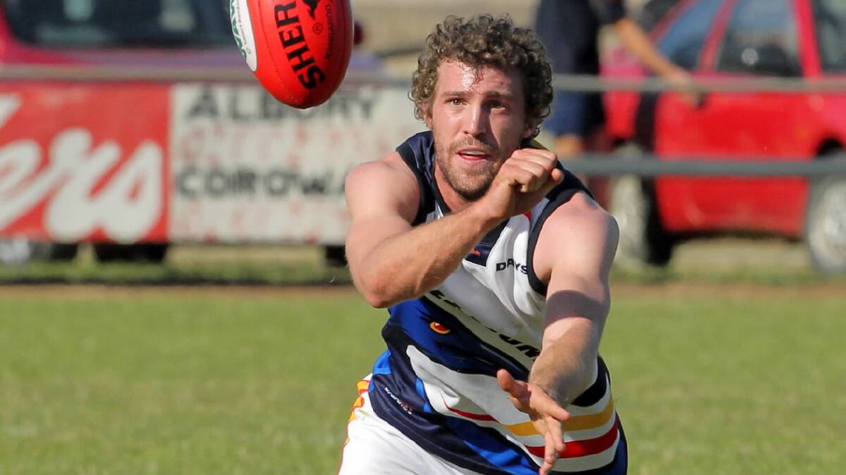 Former VAFA star Alastair Austin, pictured playing for the Billabong Crows last year, has joined Corowa-Rutherglen.